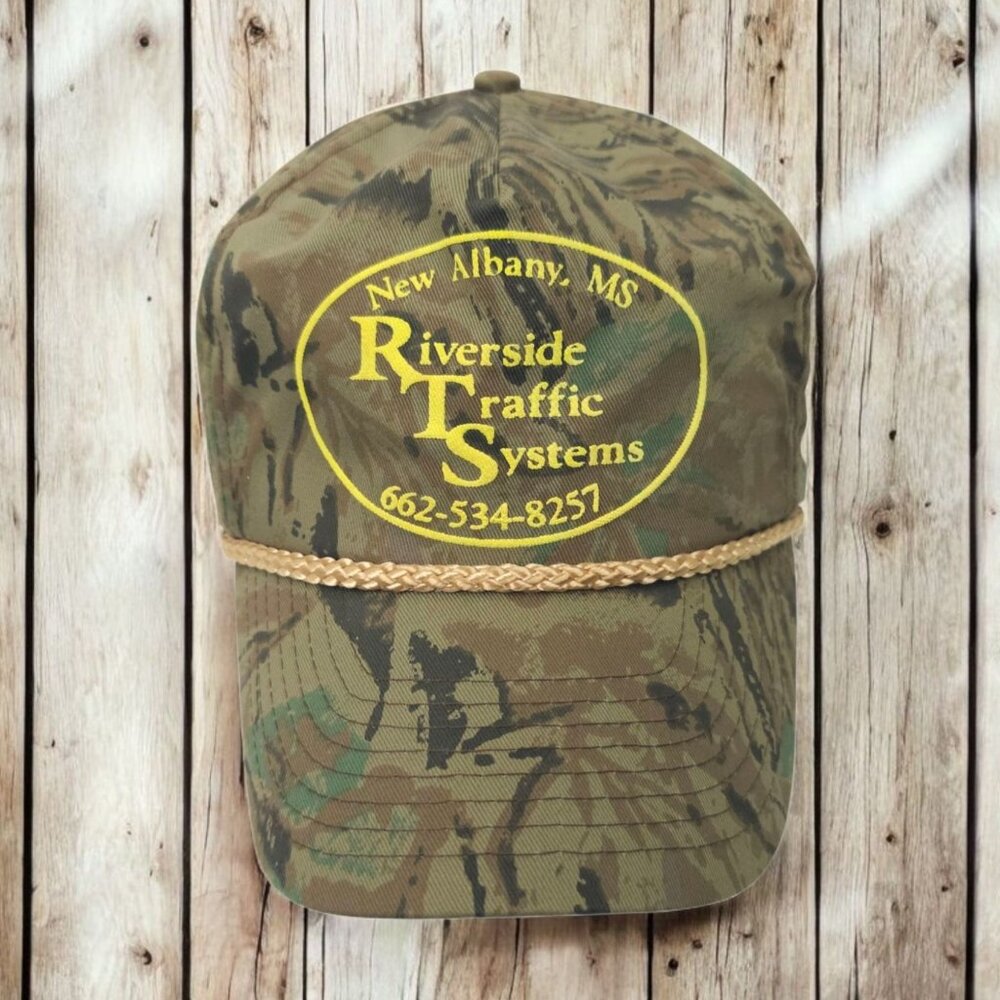 Riverside Traffic Systems Camo Rope Snapback Cap Trucker Baseball Hunting Hat
